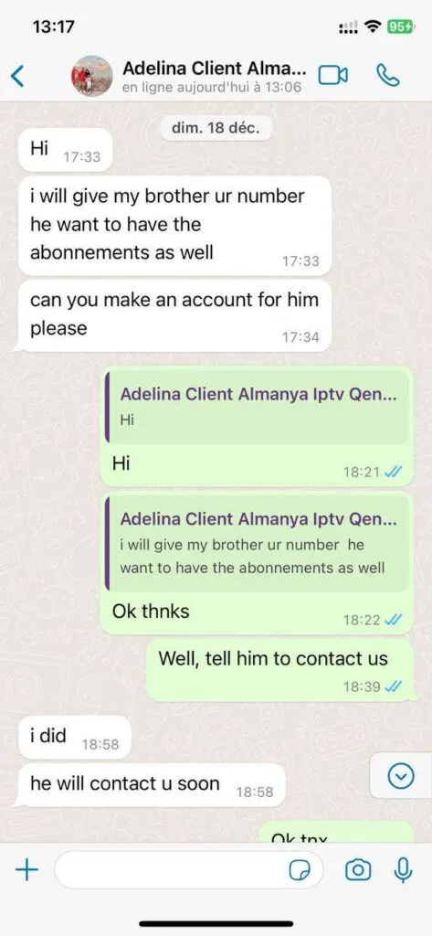 1dollariptv WhatsApp customer support chat review 5